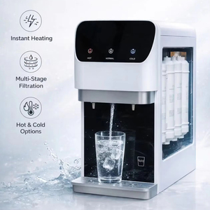 Distributeur d'eau filtrée chaude et froide de bureau, purificateur chauffant/refroidissant pour usage domestique et hôtelier, construction en plastique, tout-en-un - Product Image 1