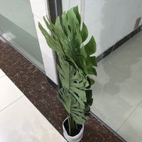 Arbre Bonsaï en plastique de 60 cm x 90 cm, feuilles de Monstera au toucher réel, plantes artificielles Monstera avec pot