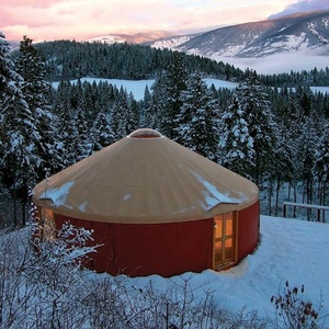 Ruizhi 20ft yurts nhà ở cho cuộc sống nhà mái vòm trắc địa yourte 4 saison gỗ yurt nhà sang trọng Mông Cổ yurts - Product Image 3