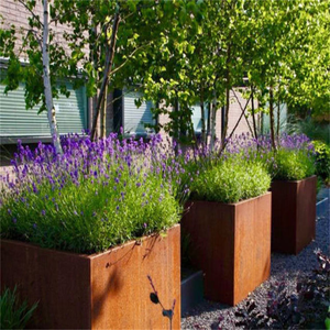 Grands pots à fleurs de jardin en acier Corten, pots à fleurs géants en métal pour arbres - Product Image 4