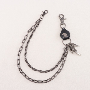 Chaîne de taille unisexe Yueli en alliage de zinc avec pendentif aigle, style punk, accessoire décontracté pour jean, design à double anneau - Product Image 4