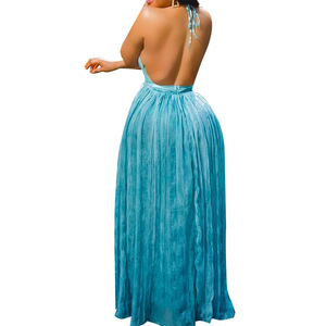 Abito Estivo da Donna Taglie Forti con Collo all'Americana, Vestito da Spiaggia Senza Schienale per Vacanze, Abito Boho Tie-Dye - Product Image 6