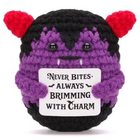 Nouveautés transfrontalières : Poupées en fil de polyester au crochet à la main, thèmes Halloween (Chauve-souris, Sorcière, Fantôme) - Personnalisables et multifonctionnelles