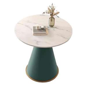 Mesa de centro redonda de mármol, mesa moderna para sala de estar, mesa para balcón, estilo nórdico minimalista - Product Image 5