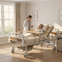 Lit de soins multifonctionnel manuel Songzi avec trou pour toilettes, table à manger, dossier réglable et élévateur de jambes