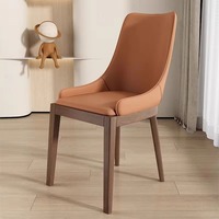 Maison rustique moderne de luxe haut de gamme bon marché et chaises de salle à manger à pied en acier chaise de salle à manger de siège de cuisine en cuir PU de restaurant