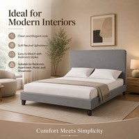 Cadre de lit gris contemporain avec tête de lit en tissu pour l'ameublement de chambre à coucher – Fournisseur mondial pour les ventes B2B et B2C