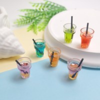 100 pièces de miniatures en résine en forme de bouteille de boisson citronnée, cabochons pour maison de poupée, mini-aliments, artisanat DIY, fabrication de bijoux, décoration de scrapbooking