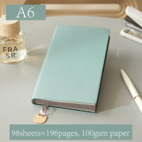 Carnet de notes de luxe portable A6 en cuir PU motif litchi avec logo personnalisé pour réunions d'affaires et bureau