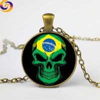 Collar con colgante de cristal grande, sin molde, personalizado, entrega rápida, recuerdo de Maldivas, Brasil, México, Canadá, para mujer