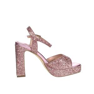 Menbur Sandale à talons pour femme 23837 Fuchsia Glitter Platform Ankle Strap High Heel Shoe - Product Image 4