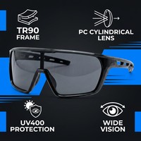 Lunettes de soleil pour hommes, lunettes de sport, lunettes de cyclisme, lunettes de sport pour vélo, lunettes de course pour hommes, lunettes de conduite