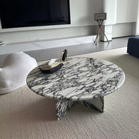 Ensemble de table basse en marbre Arabescato et Calacatta Viola de Cammy Stone, meubles modernes pour salon