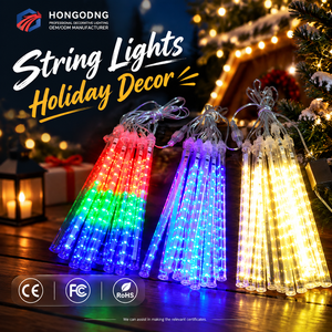 Guirlandes lumineuses LED <span class=keywords><strong>de</strong></span> Noël en forme <span class=keywords><strong>de</strong></span> <span class=keywords><strong>pluie</strong></span> <span class=keywords><strong>de</strong></span> météores, étanches IP65, 10 m, en plastique, pour extérieur, effet gouttes <span class=keywords><strong>de</strong></span> <span class=keywords><strong>pluie</strong></span> tombantes - Product Image 6