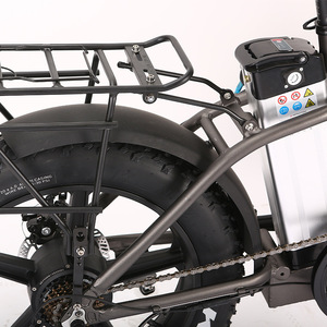 Electric Folding Bike 19 In Fat Tires Disc Brakes Rear Rack Lithium Battery Foldable Urban Commute - Product Image 3