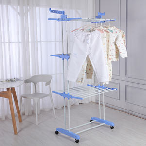 Rak Pengering Pakaian Logam 3 Tingkat yang Dapat Ditarik, Rak Pakaian 3 Lapis, Tipe Laundry, Lipat, Besi, Baru, Kotak Kertas Pakaian, OEM - Product Image 3