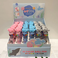 Stylos à bille multicolores animaux (chat, chien, ours) – Mignons et tendance, encre colorée