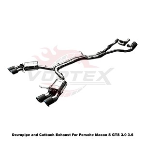 Sistema de escape completo de acero inoxidable Vortex Performance con válvula de vacío para Porsche Macan S GTS 3.0 3.6 - Product Image 2