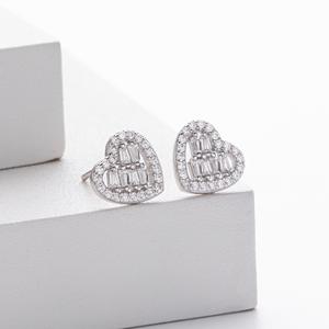 Pendientes de Plata de Ley S925 con Corazón Vintage, Circonita Cúbica 5A, Baño de Rodio y Oro de 18K, Joyería Fina para Mujer, Gran Venta SPJ - Product Image 4