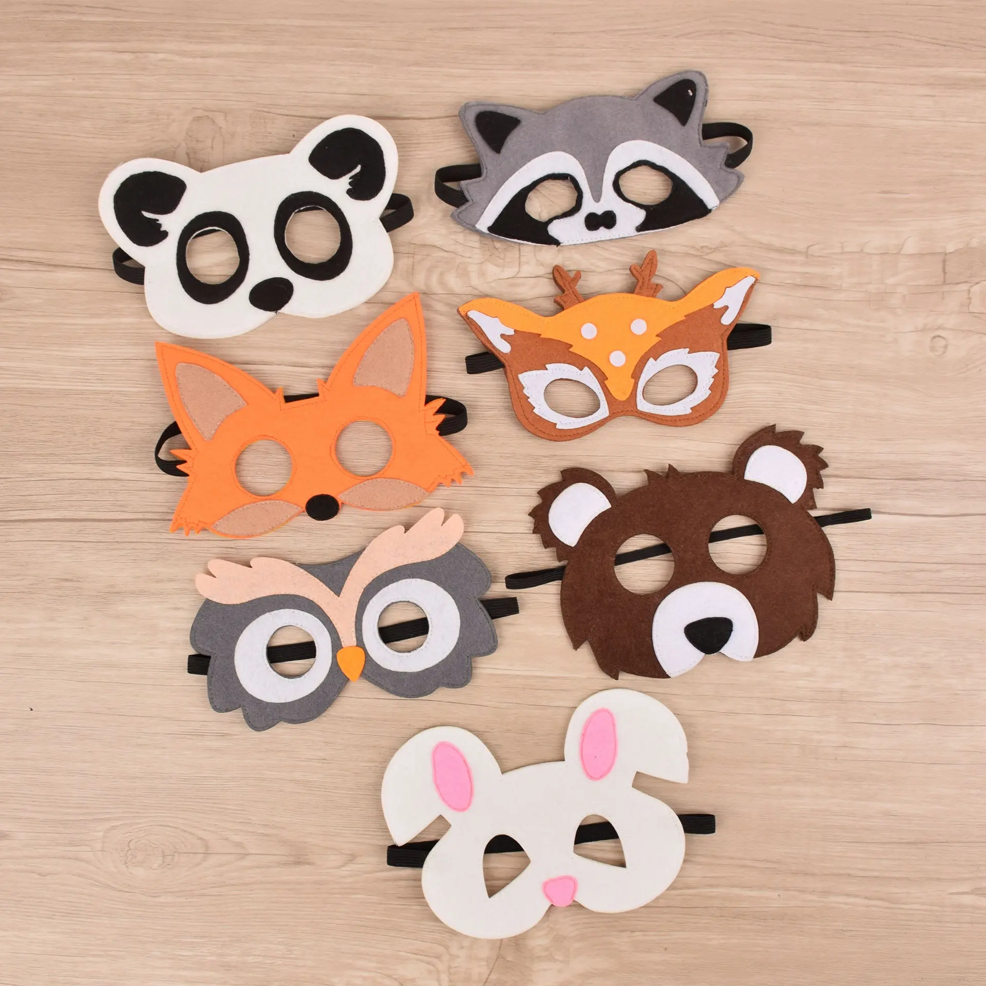 7 style Felt Mask Party Favors for Kid Themed Party Supplies Birthday Cosplay Mask Photo Booth Prop Cartoon Cosplay Gift