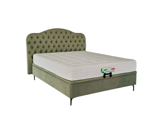 Lit ottoman rembourré avec vérin hydraulique réglable, base de rangement gain de place, plateforme de lit minimaliste/velours pour hôtel - Product Image 1