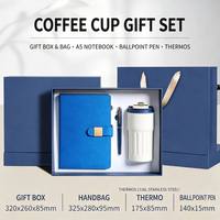 Coffret Cadeau d'Affaires Haut de Gamme Personnalisable : Carnet en Similicuir (Reliure Piquée à Cheval, Adhésive) Isolation Thermique 12 Heures Chaud/Froid
