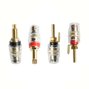 4mm Banana Binding Post Plug Audio HIFI Cable Socket Gold Plate Audio Connector for Speaker Amplifier Terminal Connector