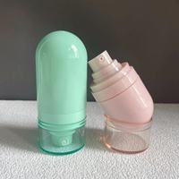 15ml 30ml 50ml bomba de loción sin aire cubierta botellas base Creen boca abajo protector solar cosmético cuidado de la piel botella de embalaje