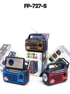 Eletree FP-727-S Rétro Portable Solaire Sans Fil BT Haut-Parleur DC Charge AM FM SW 3 Bandes Radio avec TORCHE - Product Image 6