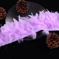 10-12CM plume de dinde à franges bord de tissu bricolage teinture naturelle plume décoration artisanat vêtements décoration matériaux