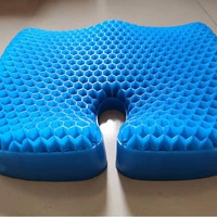 Coussin de siège rafraîchissant 100 % polyester, rempli de gel, écologique, 6,5 cm, antidérapant, avec massage, pour bureau, chaise de bureau, voiture