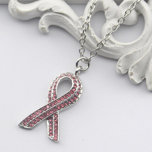 Collar con colgante <span class=keywords><strong>de</strong></span> diamantes <span class=keywords><strong>de</strong></span> imitación <span class=keywords><strong>de</strong></span> cinta rosa a <span class=keywords><strong>la</strong></span> moda, collar <span class=keywords><strong>de</strong></span> concientización sobre el cáncer <span class=keywords><strong>de</strong></span> <span class=keywords><strong>mama</strong></span>, Pin, insignia para el VIH y el SIDA, regalo <span class=keywords><strong>de</strong></span> joyería para <span class=keywords><strong>mujer</strong></span> - Product Image 6
