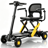 Scooter de mobilité pliable entièrement automatique de haute qualité à 4 roues, cadre en fibre de carbone, scooter de voyage en plein air pour personnes âgées