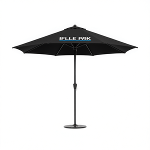 Iflle Prk Outdoor Market Umbrella 3M Aluminum Pole Crank Lift Manual Tilt Polyester Fabric Beach Patio Use - Product Image 1