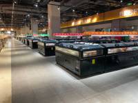 Congélateur coffre à dégivrage automatique de haute qualité pour supermarché, 400L, avec deux compartiments, vitrine réfrigérée pour la viande