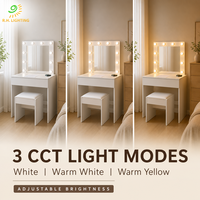 Coiffeuse Joystar avec miroir éclairé, station de maquillage avec tabouret, table de toilette pour chambre à coucher, idéale pour les projets de mobilier de salon
