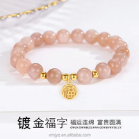 Bracelet en laiton plaqué or de Dubaï, style Fu, avec pierres de soleil et opale, idéal pour cadeau et vente en gros