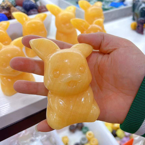 Vendita all'Ingrosso di Sculture in Cristallo Naturale da 10cm, Intagli in <span class=keywords><strong>Calcite</strong></span> Gialla a Forma di Personaggi dei Cartoni Animati, Animali e Pokémon Pikachu - Product Image 1