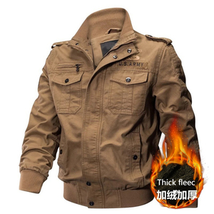 Blouson aviateur uniforme allemand personnalisé blouson d'aviateur <span class=keywords><strong>en</strong></span> denim de coton M-6XL kaki <span class=keywords><strong>en</strong></span> polaire épaisse veste tactique pour hommes - Product Image 6