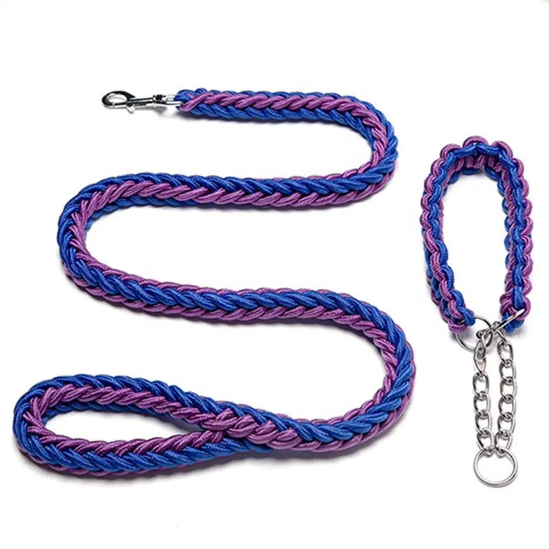 Collares tejidos para perros Cadenas Anti impacto Explosión P-chain Correas de tracción para mascotas Cuerdas de tracción de nailon de ocho hebras Accesorios para mascotas