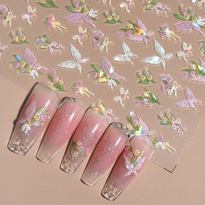 Pegatinas <span class=keywords><strong>de</strong></span> <span class=keywords><strong>Uñas</strong></span> con Diseño <span class=keywords><strong>de</strong></span> <span class=keywords><strong>Mariposas</strong></span> <span class=keywords><strong>y</strong></span> <span class=keywords><strong>Flores</strong></span> Holográficas 2026, Calcomanías <span class=keywords><strong>de</strong></span> Verano para Manicura DIY, Autoadhesivas - Product Image 6