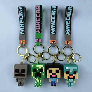 Pendentifs de sac Chongjie, génération 1, dessin animé 3D, jeu de sable, Minecrafted, porte-clés en PVC, porte-clés en caoutchouc 3D personnalisé Minecrafted - Product Image 1