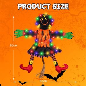 <span class=keywords><strong>De</strong></span> Long Cross-border Halloween <span class=keywords><strong>Sorcière</strong></span> qui s'agrippant d'un coup <span class=keywords><strong>de</strong></span> main à l'arbre, cheveux orange lumineux, sangles réglables, piles AA, décoration colorée en plastique - Product Image 4