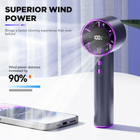 Ventilateur portable sans pales G06 à turbine, contrôle de vitesse progressif, affichage numérique, flux d'air puissant, rechargeable par USB, mini-refroidisseur