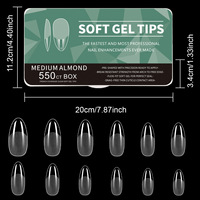 Nouveau lot de 550 faux ongles en gel souple ABS, style stiletto français, capsules d'ongles en acrylique, produits de soin des ongles