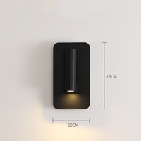Lampes murales de lecture Led de chevet minimalistes avec tête rotative Montage en surface Noir Blanc Appliques murales d'hôtel