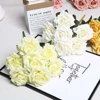 Rose artificielle en soie à 7 têtes, légère, écologique, décoration d'intérieur, centre de table, mariage, événement, fleur de remise de diplôme