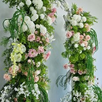 Arco Floral Artificial Inspirado en el Campo de Monet, con Cuernos de Cabra y Buey, Decoración Floral para Bodas, Fondo para Ceremonias del Día de San Valentín