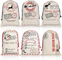Grand sac cadeau réutilisable en toile avec cordon de serrage, sac de rangement personnalisé, sac du Père Noël, sacs de Noël, cadeaux, faveurs de fête