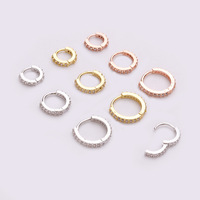 Petites boucles d'oreilles créoles en zircon cubique, boucles d'oreilles pour piercing du cartilage, boucles d'oreilles pour l'oreille, petites boucles d'oreilles créoles dorées